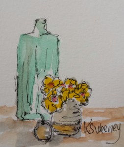 Doodles using watercolor brush and ink